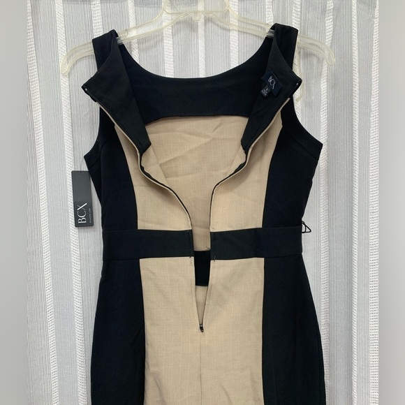 BCX‎ Dress NWT Black and Tan Color Block Sleeveless (No Belt) Size 9 - Picture 6 of 11